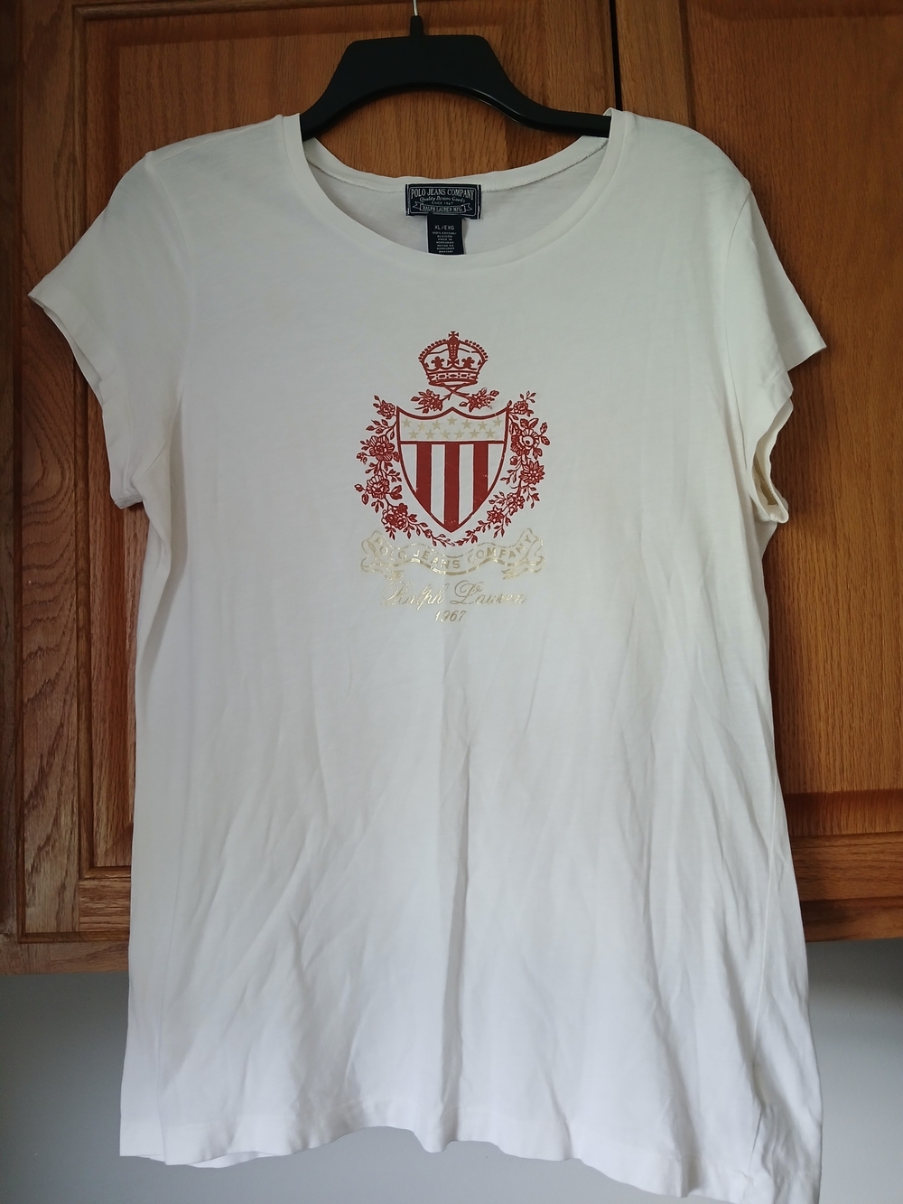 Ralph Lauren White Short Sleeve Tee with Red Crest